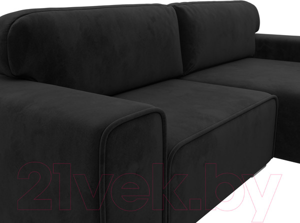 Изображение товара Диван угловой Лига Диванов Лига-029 правый / 121929 (велюр черный)