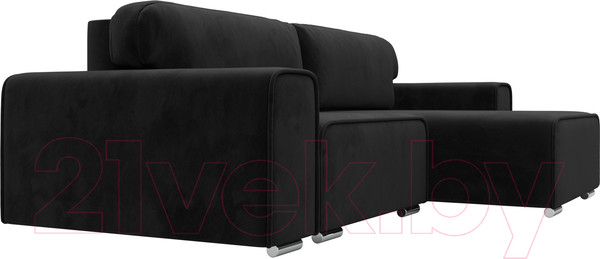 Изображение товара Диван угловой Лига Диванов Лига-029 правый / 121929 (велюр черный)