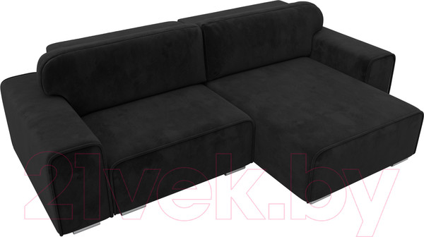 Изображение товара Диван угловой Лига Диванов Лига-029 правый / 121929 (велюр черный)