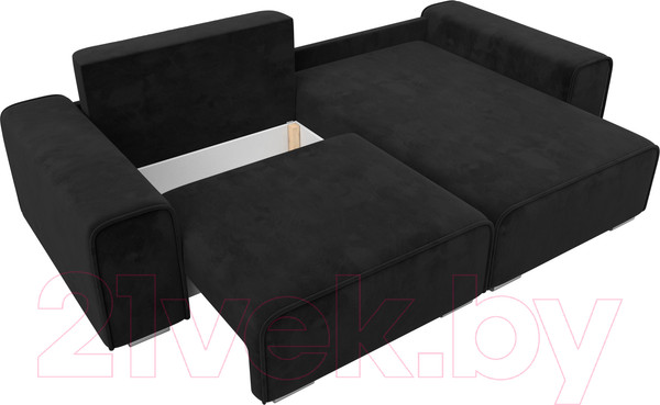 Изображение товара Диван угловой Лига Диванов Лига-029 правый / 121929 (велюр черный)
