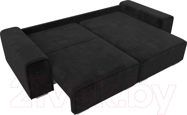 Изображение товара Диван угловой Лига Диванов Лига-029 правый / 121929 (велюр черный)