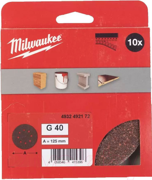 Изображение товара Набор шлифлистов Milwaukee 4932492172 (10шт)