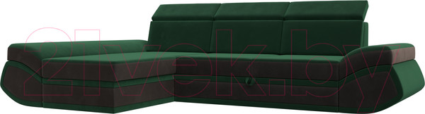Изображение товара Диван угловой Лига Диванов Лига-032 левый / 121645L (велюр, зеленый/коричневый)