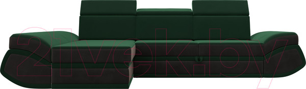 Изображение товара Диван угловой Лига Диванов Лига-032 левый / 121645L (велюр, зеленый/коричневый)
