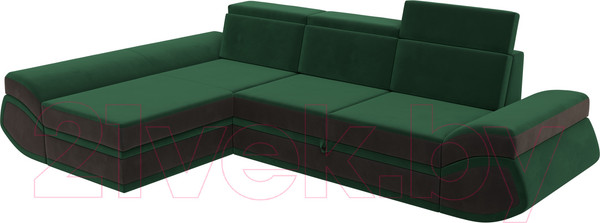Изображение товара Диван угловой Лига Диванов Лига-032 левый / 121645L (велюр, зеленый/коричневый)