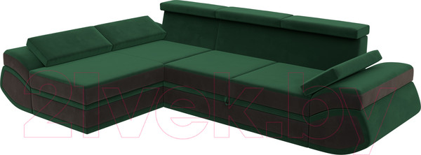 Изображение товара Диван угловой Лига Диванов Лига-032 левый / 121645L (велюр, зеленый/коричневый)