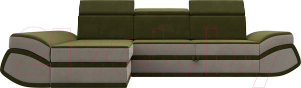 Изображение товара Диван угловой Лига Диванов Лига-032 левый / 121653L (микровельвет, зеленый/бежевый)