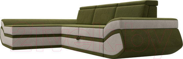 Изображение товара Диван угловой Лига Диванов Лига-032 левый / 121653L (микровельвет, зеленый/бежевый)