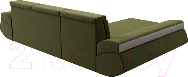 Изображение товара Диван угловой Лига Диванов Лига-032 левый / 121653L (микровельвет, зеленый/бежевый)
