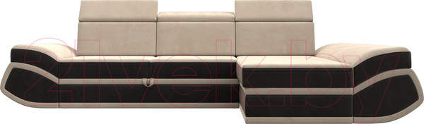 Изображение товара Диван угловой Лига Диванов Лига-032 правый / 121643 (велюр, бежевый/коричневый)