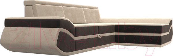 Изображение товара Диван угловой Лига Диванов Лига-032 правый / 121643 (велюр, бежевый/коричневый)