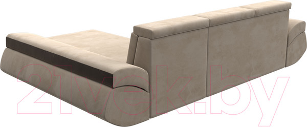 Изображение товара Диван угловой Лига Диванов Лига-032 правый / 121643 (велюр, бежевый/коричневый)