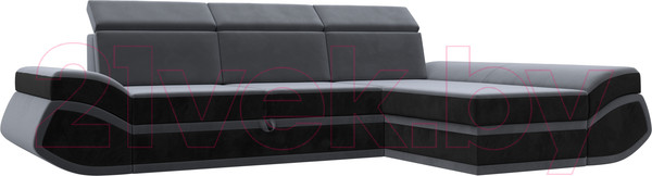 Изображение товара Диван угловой Лига Диванов Лига-032 правый / 121647 (велюр, серый/черный)