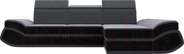 Изображение товара Диван угловой Лига Диванов Лига-032 правый / 121647 (велюр, серый/черный)