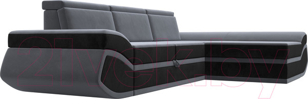 Изображение товара Диван угловой Лига Диванов Лига-032 правый / 121647 (велюр, серый/черный)