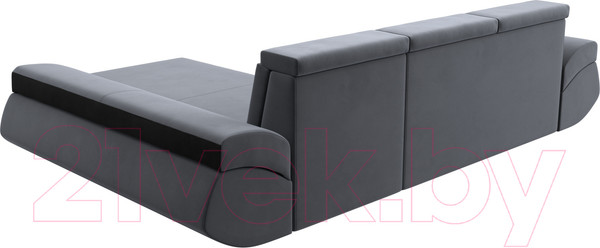Изображение товара Диван угловой Лига Диванов Лига-032 правый / 121647 (велюр, серый/черный)