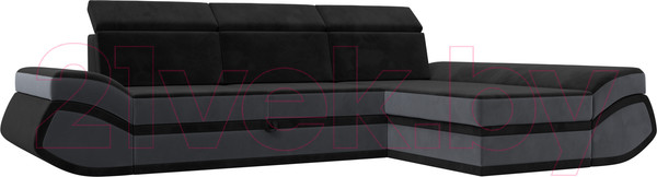 Изображение товара Диван угловой Лига Диванов Лига-032 правый / 121648 (велюр, черный/серый)