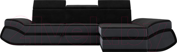 Изображение товара Диван угловой Лига Диванов Лига-032 правый / 121648 (велюр, черный/серый)