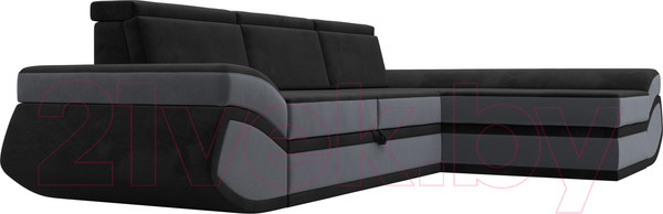 Изображение товара Диван угловой Лига Диванов Лига-032 правый / 121648 (велюр, черный/серый)