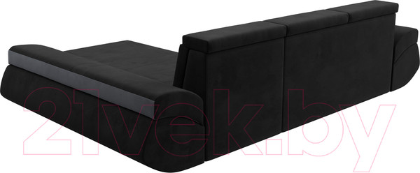 Изображение товара Диван угловой Лига Диванов Лига-032 правый / 121648 (велюр, черный/серый)