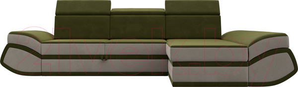 Изображение товара Диван угловой Лига Диванов Лига-032 правый / 121653 (микровельвет, зеленый/бежевый)