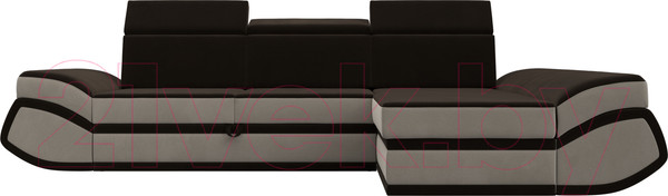 Изображение товара Диван угловой Лига Диванов Лига-032 правый / 121654 (микровельвет, коричневый/бежевый)