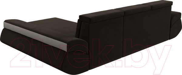 Изображение товара Диван угловой Лига Диванов Лига-032 правый / 121654 (микровельвет, коричневый/бежевый)