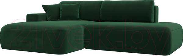 Изображение товара Диван угловой Лига Диванов Лига-36 НПБ левый / 121410L (велюр зеленый)