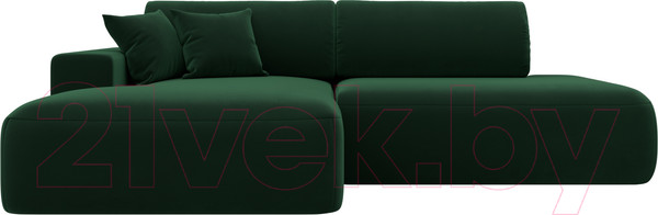 Изображение товара Диван угловой Лига Диванов Лига-36 НПБ левый / 121410L (велюр зеленый)