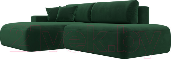 Изображение товара Диван угловой Лига Диванов Лига-36 НПБ левый / 121410L (велюр зеленый)