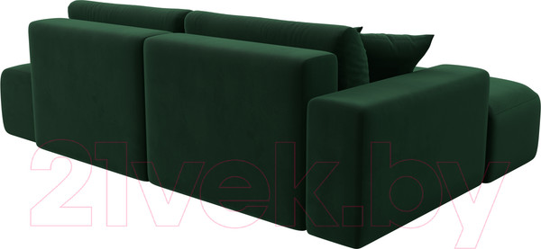 Изображение товара Диван угловой Лига Диванов Лига-36 НПБ левый / 121410L (велюр зеленый)