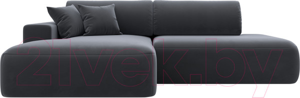 Изображение товара Диван угловой Лига Диванов Лига-36 НПБ левый / 121412L (велюр серый)