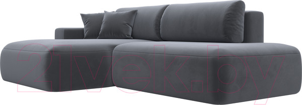 Изображение товара Диван угловой Лига Диванов Лига-36 НПБ левый / 121412L (велюр серый)