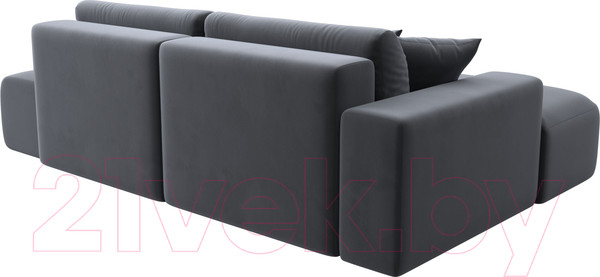 Изображение товара Диван угловой Лига Диванов Лига-36 НПБ левый / 121412L (велюр серый)