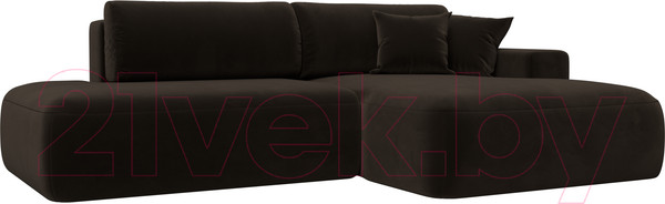 Изображение товара Диван угловой Лига Диванов Лига-36 НПБ правый / 121400 (микровельвет коричневый)