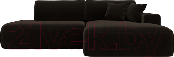 Изображение товара Диван угловой Лига Диванов Лига-36 НПБ правый / 121400 (микровельвет коричневый)