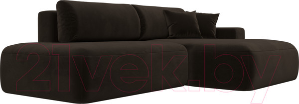 Изображение товара Диван угловой Лига Диванов Лига-36 НПБ правый / 121400 (микровельвет коричневый)