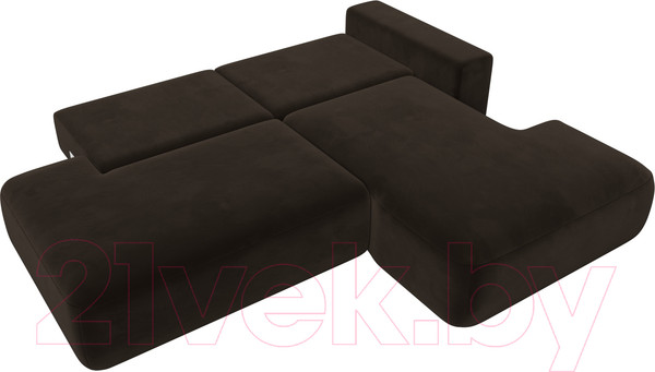 Изображение товара Диван угловой Лига Диванов Лига-36 НПБ правый / 121400 (микровельвет коричневый)