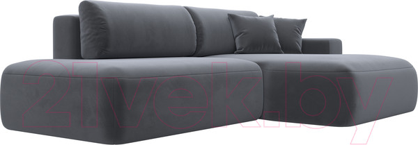 Изображение товара Диван угловой Лига Диванов Лига-36 НПБ правый / 121412 (велюр серый)