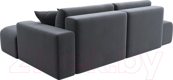 Изображение товара Диван угловой Лига Диванов Лига-36 НПБ правый / 121412 (велюр серый)