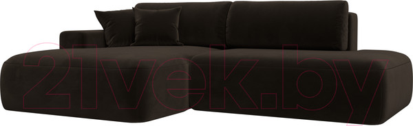 Изображение товара Диван угловой Лига Диванов Лига-36 НПБ левый / 121400L (микровельвет коричневый)