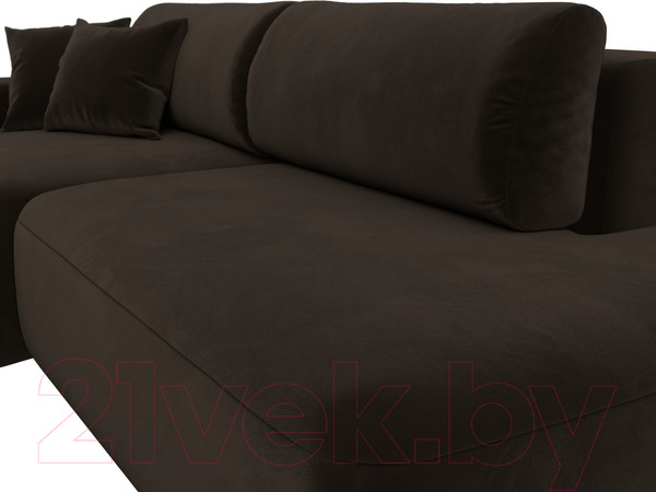 Изображение товара Диван угловой Лига Диванов Лига-36 НПБ левый / 121400L (микровельвет коричневый)