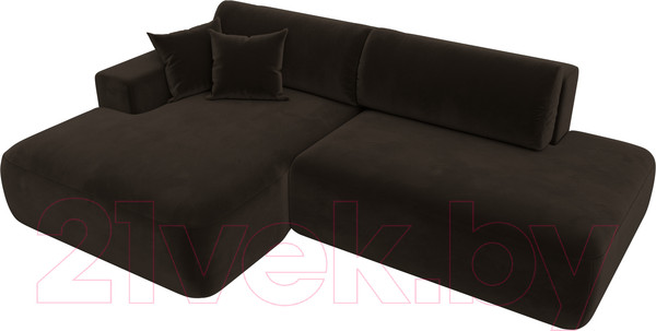 Изображение товара Диван угловой Лига Диванов Лига-36 НПБ левый / 121400L (микровельвет коричневый)