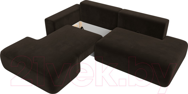 Изображение товара Диван угловой Лига Диванов Лига-36 НПБ левый / 121400L (микровельвет коричневый)