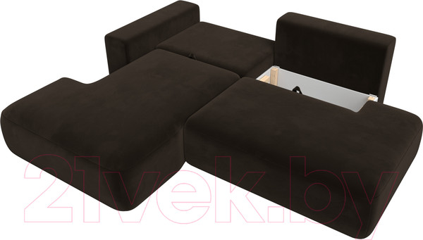 Изображение товара Диван угловой Лига Диванов Лига-36 НПБ левый / 121400L (микровельвет коричневый)