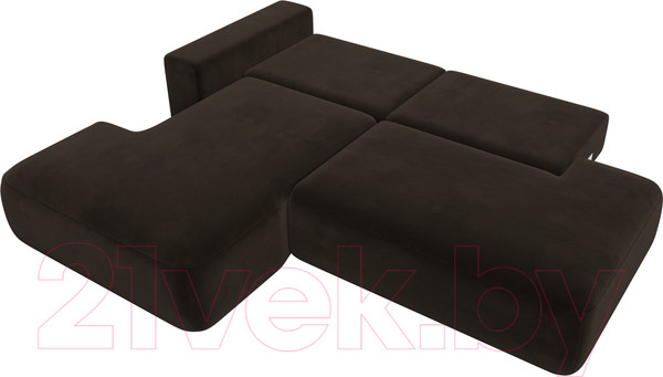 Изображение товара Диван угловой Лига Диванов Лига-36 НПБ левый / 121400L (микровельвет коричневый)