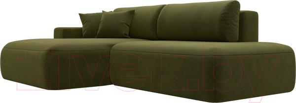 Изображение товара Диван угловой Лига Диванов Лига-36 НПБ левый / 121402L (микровельвет зеленый)