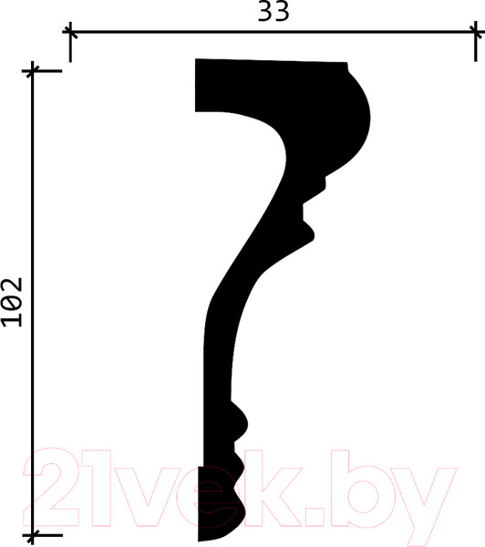 Изображение товара Молдинг Decor-Dizayn DD604 (102x33x2000)