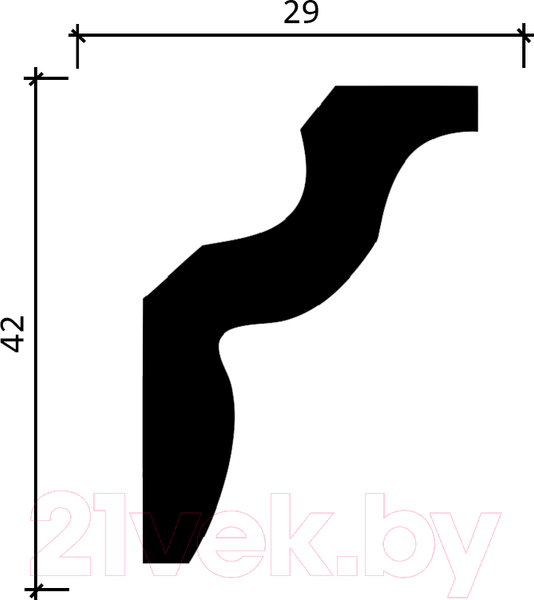 Изображение товара Плинтус потолочный Decor-Dizayn DD22 (42x29x2000)