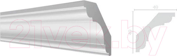 Изображение товара Плинтус потолочный Decor-Dizayn DD05 (49x49x2000)